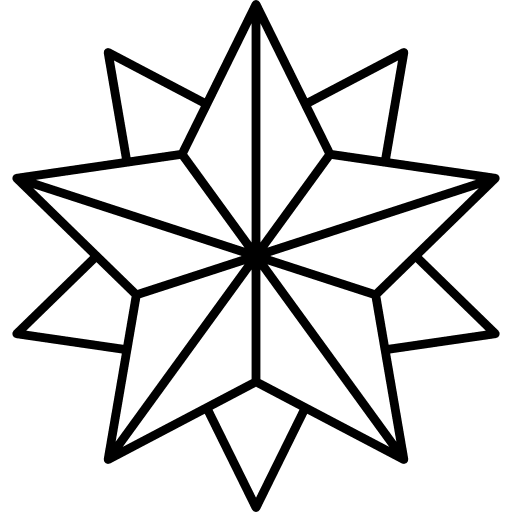 Star symbol shapes old school icon