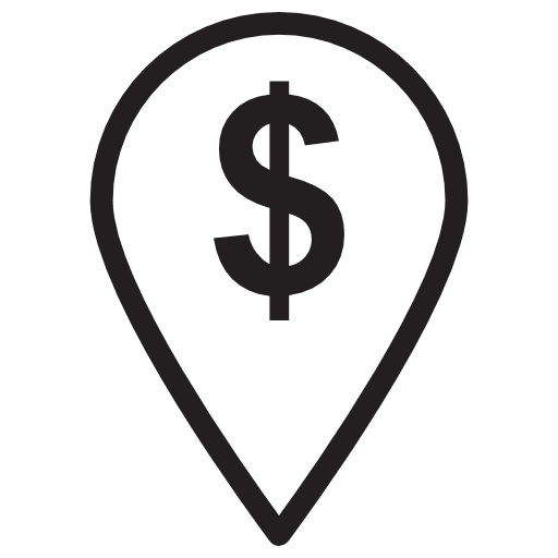 Placeholder dollar symbol business map location icon