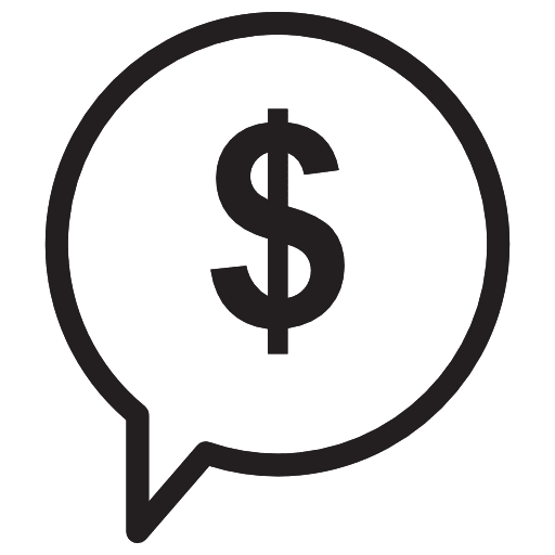 Speech bubble expectation money speech bubble icon