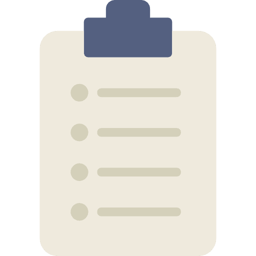 Clipboard list files and folders specification icon