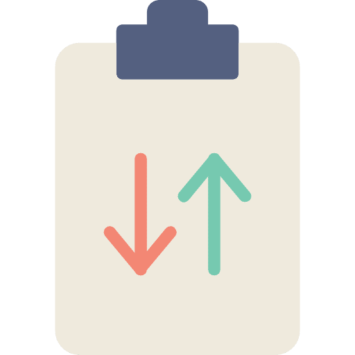 Clipboard tasks list files and folders icon