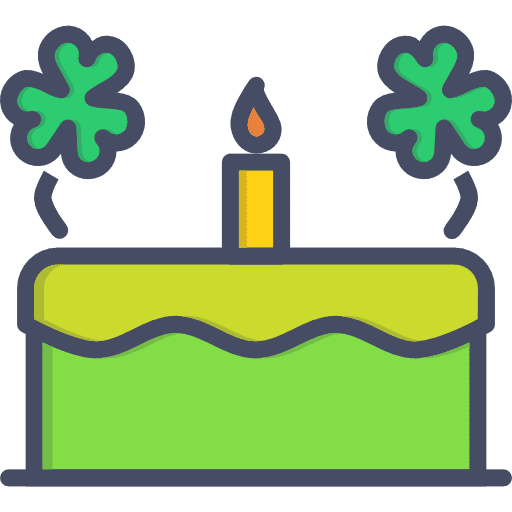 Cake celebration saint patrick candles icon