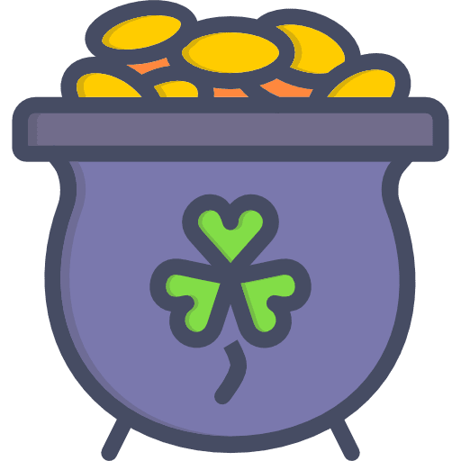 Gold pot coins good luck cultures icon