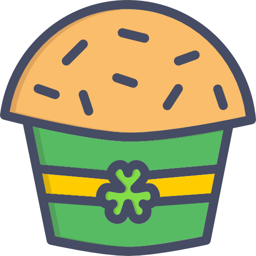 Muffin baked food and restaurant saint patrick icon