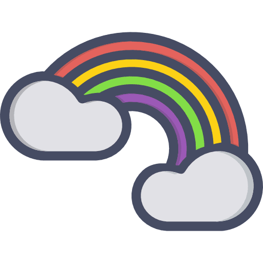 Rainbow spectrum atmospheric sun icon