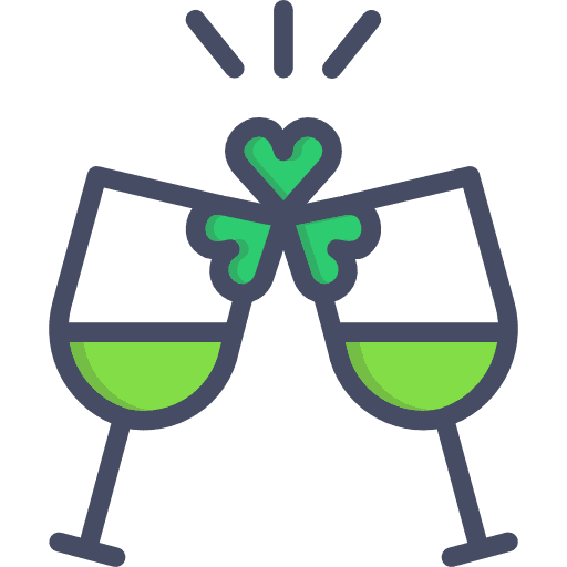 Wine saint patrick toast wine icon