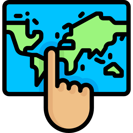 Geography maps and flags position interface icon
