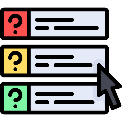 Questions interface seo and web help icon