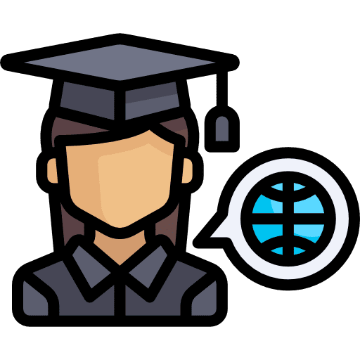 Student femenine user graduate icon