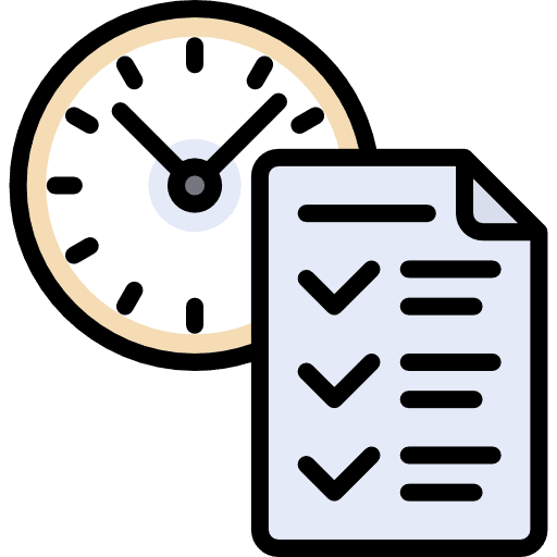 Test archive document time icon