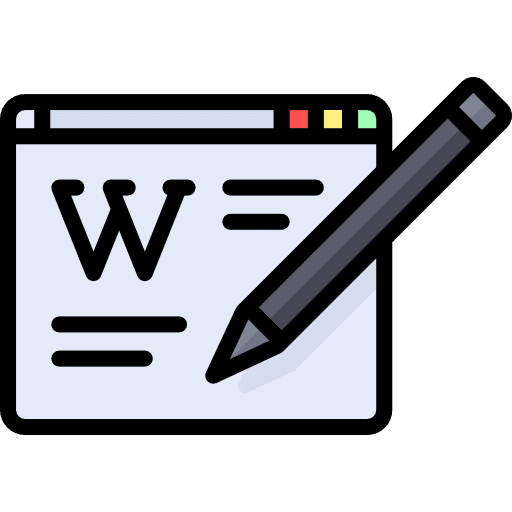 Wikipedia seo and web social media encyclopedia icon