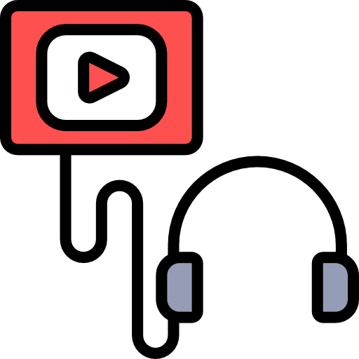 Video player video player play button headphones icon