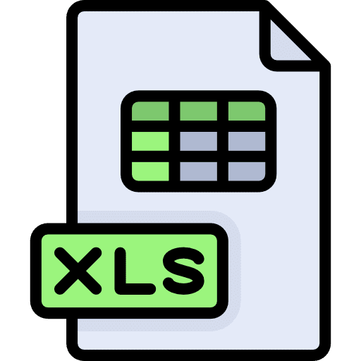 Xls extension archive files and folders icon