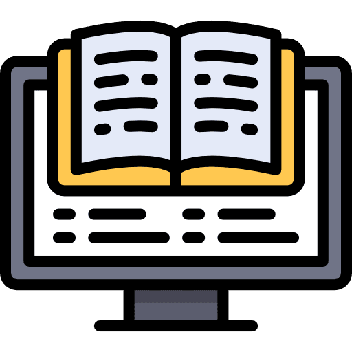 Ebook library study interface icon