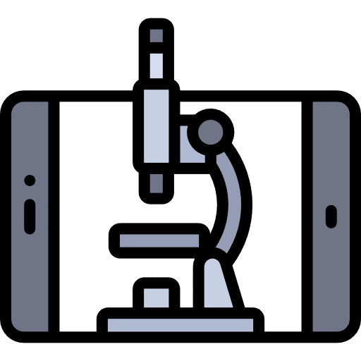 Smartphone microscope touch screen mobile phone icon