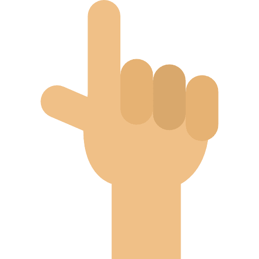 Hand counting finger one icon