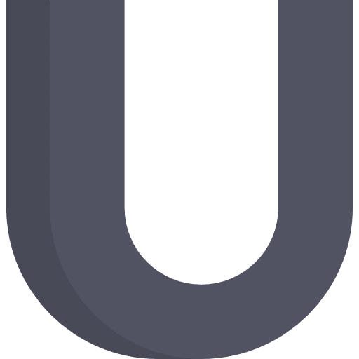 Letter u format text shapes icon