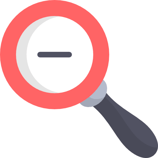 Loupe magnifying glass electronics zoom out icon