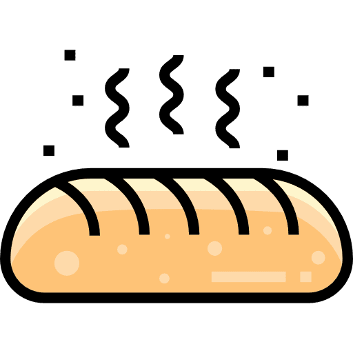Bread baguette food breads icon