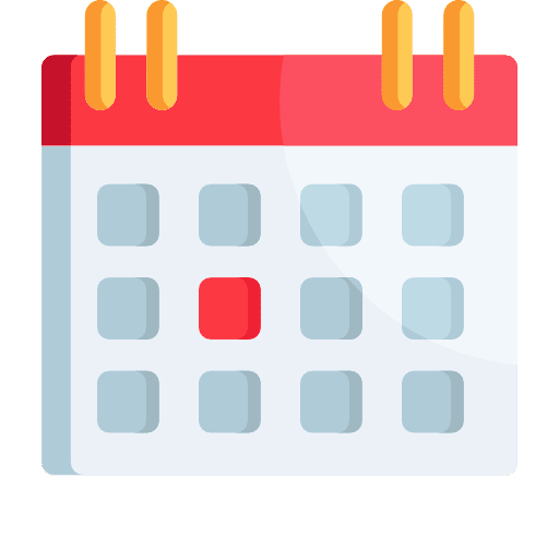 Calendar organization interface time and date icon