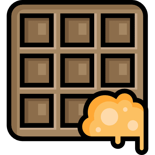 Waffle syrup dessert food and restaurant icon