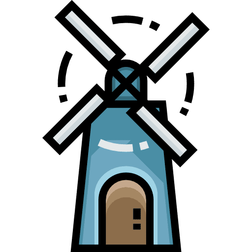 Wind mill farming and gardening buildings blades icon