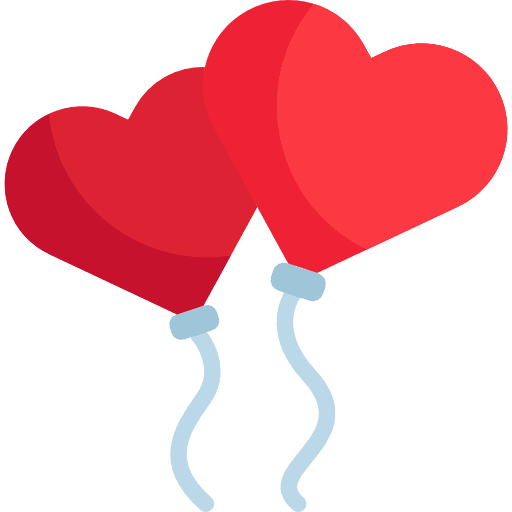 Balloons birthday heart balloon icon
