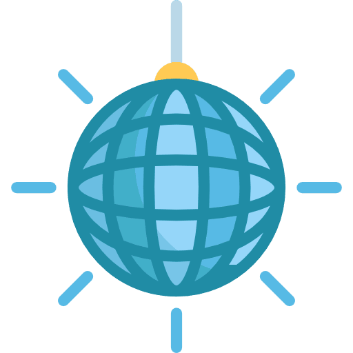 Disco ball birthday and party disco ball dance icon