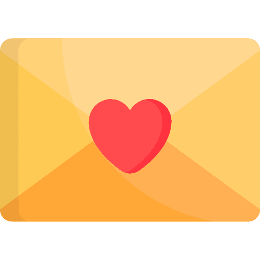 Mail heart email envelope icon
