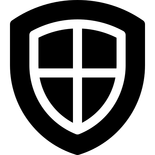 Shield protection security weapons icon