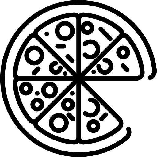 Pizza food and restaurant italian food junk food icon