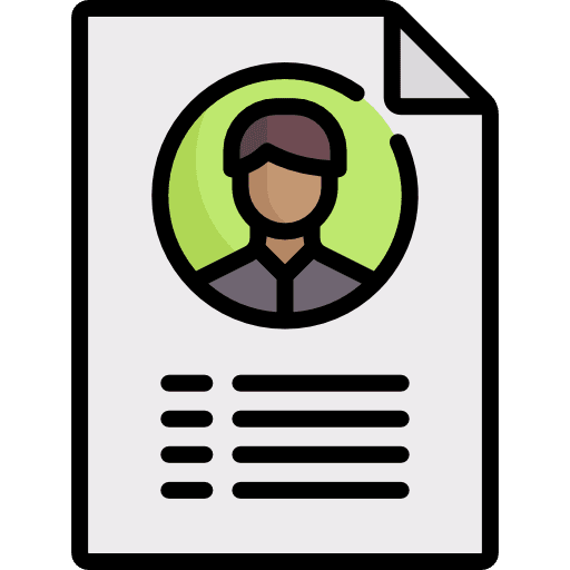 Curriculum worker job profile seo and web icon