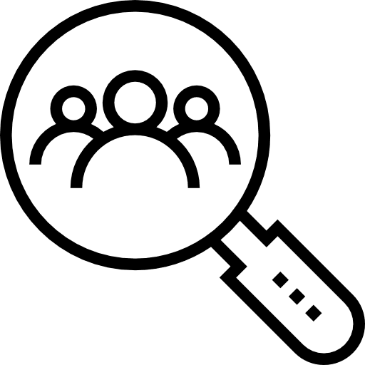 Group users magnifying glass group icon