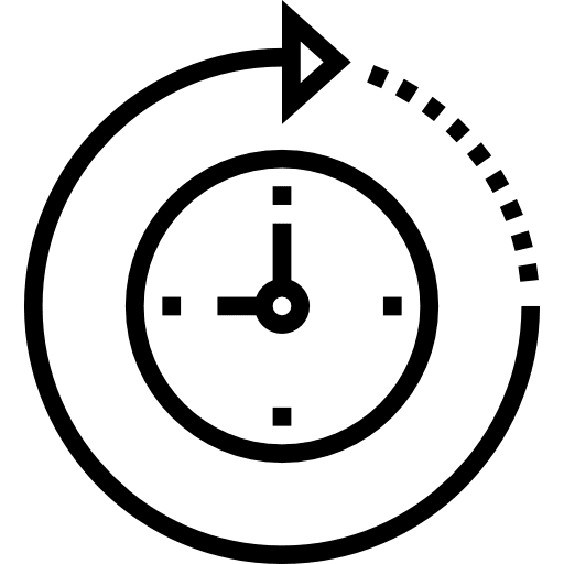 Wall clock long time watch time and date icon