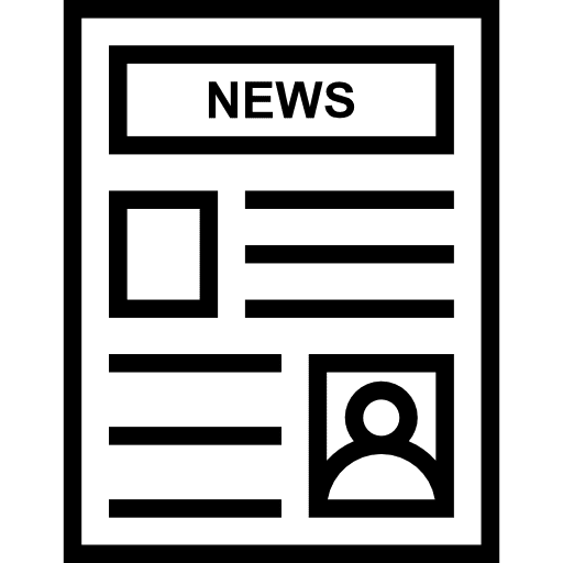 Newspaper communications news report interface icon