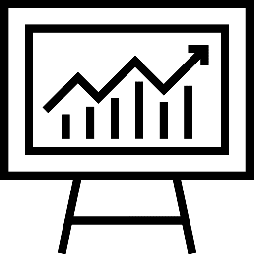 Analytics line chart graphic seo and web icon