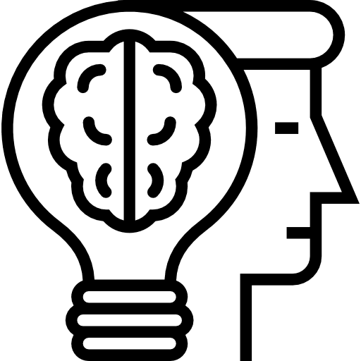 Idea brainstorm strategy creativity icon