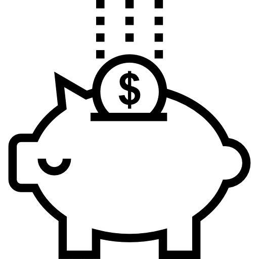 Piggy bank money coin savings icon