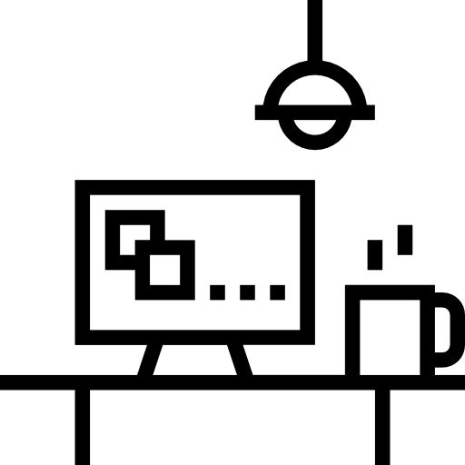 Desk desk furniture computer icon