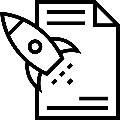 Startup seo and web space ship rocket ship icon