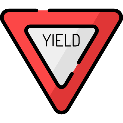 Yield traffic sign signaling yield icon