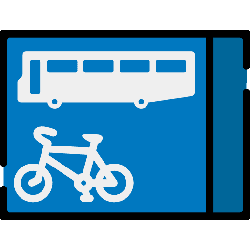 Lane traffic bicycle signaling icon