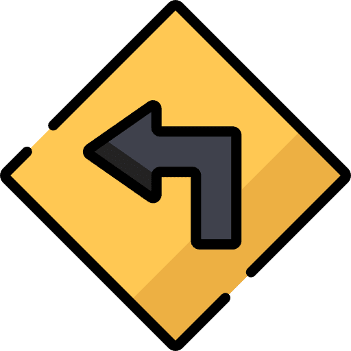 Turn left circulation turn left signs icon