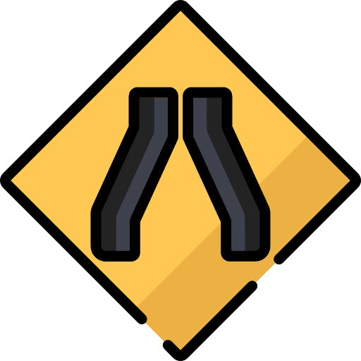 Narrow narrow traffic signs icon