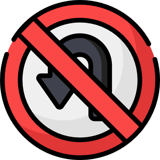 No turn traffic traffic sign no turn icon