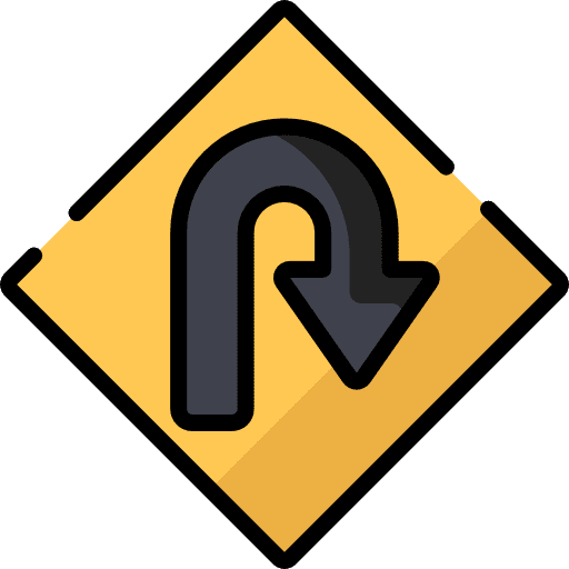 U turn traffic sign signaling signs icon