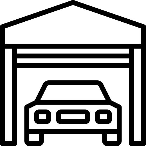 Garage mechanic furniture and household transportation icon