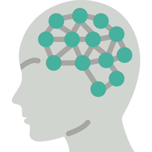 Artificial intelligence connection science fiction education icon