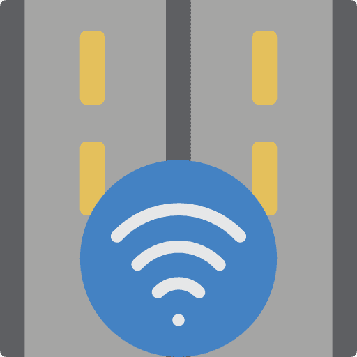 Motorway highway signal bridge icon