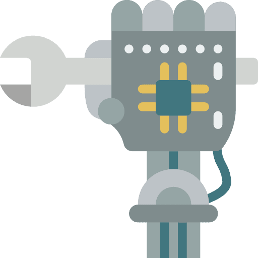 Robot space hands and gestures industry icon